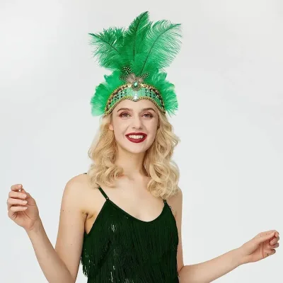 Bandeau de fête en plumes style années 1920 – image 2