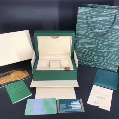 Boîte à montre verte avec carte d'instructions – image 2