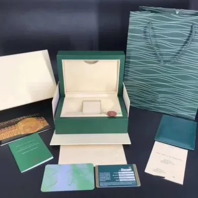 Boîte à montre verte avec carte d'instructions – image 3