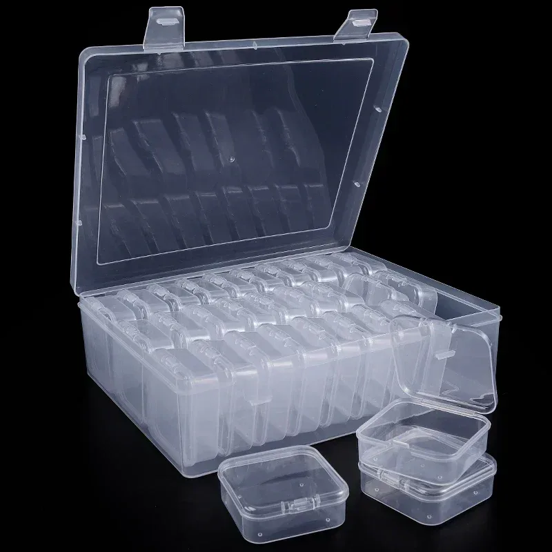 Boîte de rangement transparente à compartiments