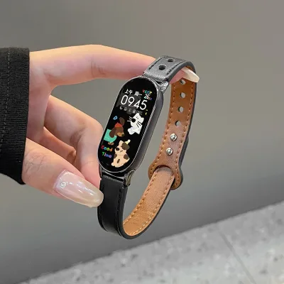 Bracelet de montre connectée en cuir, unisexe – image 2