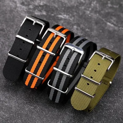 Bracelet de montre en nylon, 18, 20 ou 22 mm