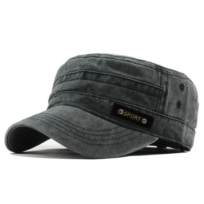 Casquette militaire à dessus plat en coton – image 2