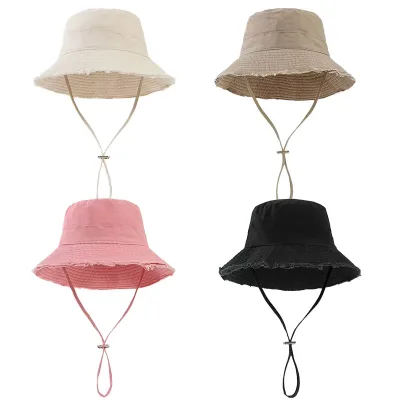 Chapeau bob rose à large bord en polyester – image 3