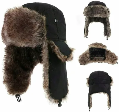 Chapeau trappeur chaud avec couvre-oreilles – image 2