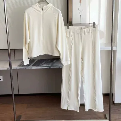 Ensemble sportif deux pièces en coton, taille haute – image 2