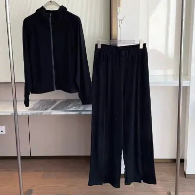 Ensemble sportif deux pièces en coton, taille haute – image 3