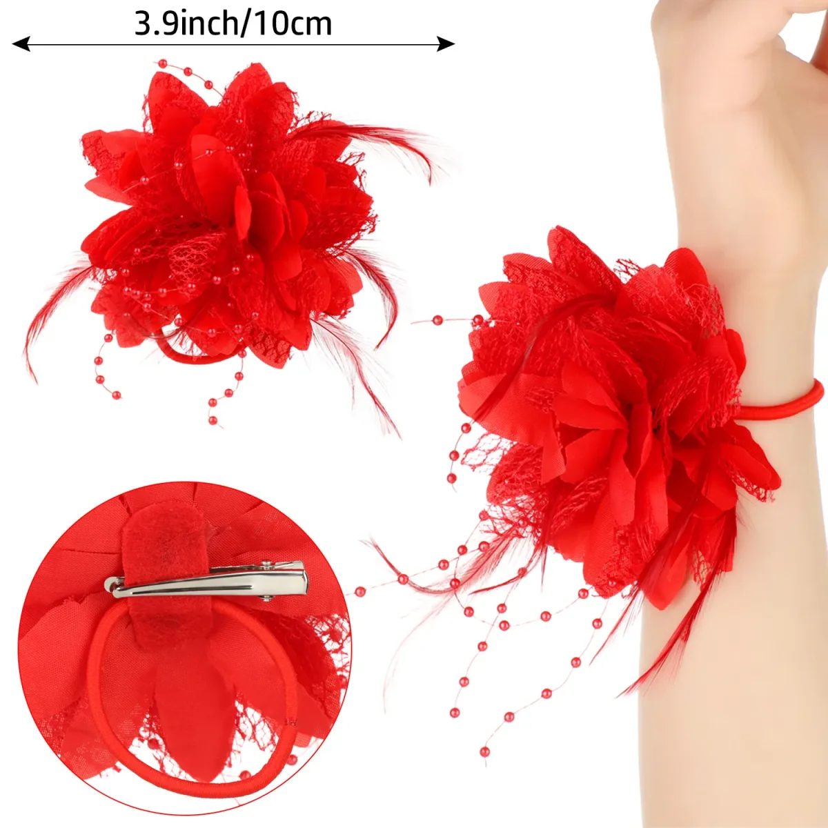 Fascinateur de mariée en plumes et perles