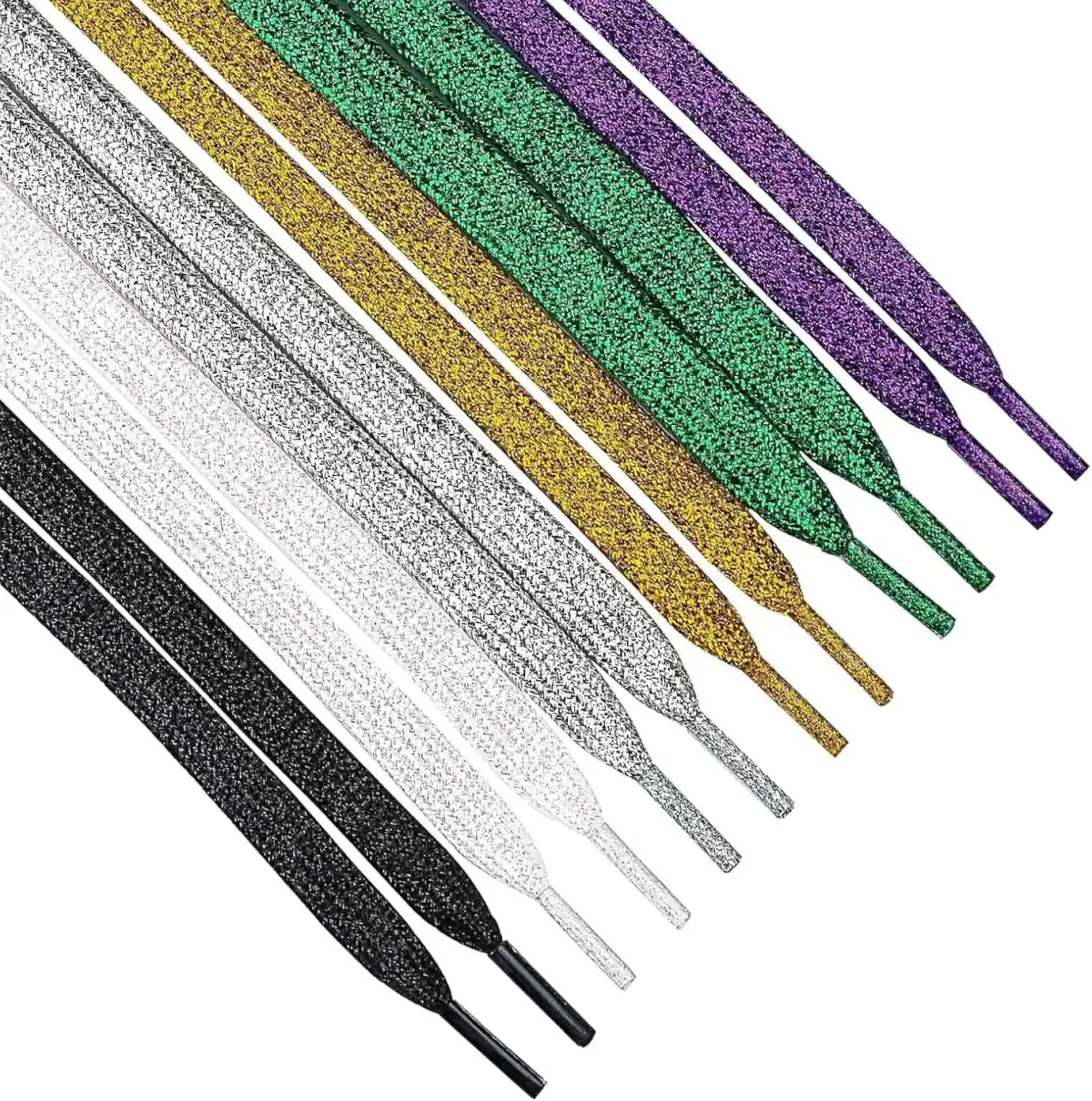 Lacets plats brillants pour baskets et bottes
