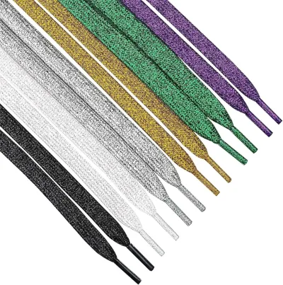 Lacets plats brillants pour baskets et bottes