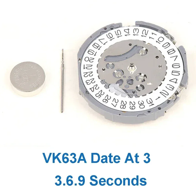 Mouvement de montre à quartz avec pile, VK63