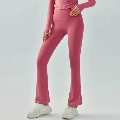 Pantalon de yoga évasé uni, fibre synthétique – image 2