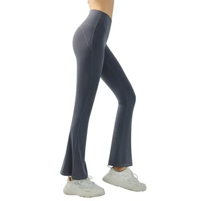 Pantalon de yoga évasé uni, fibre synthétique – image 3