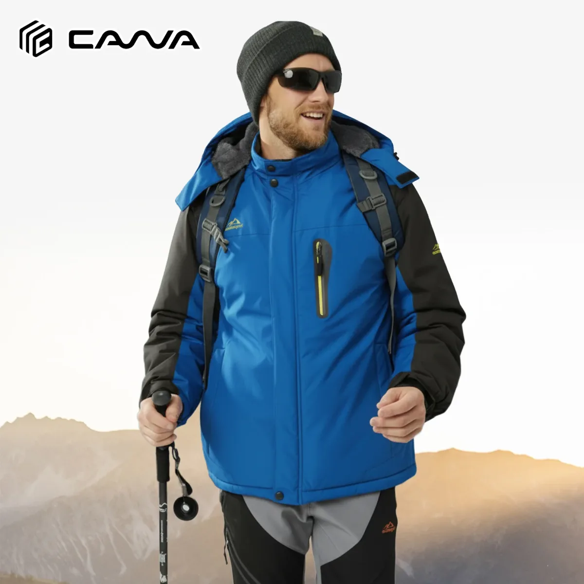 Veste de ski imperméable homme, doublée polaire